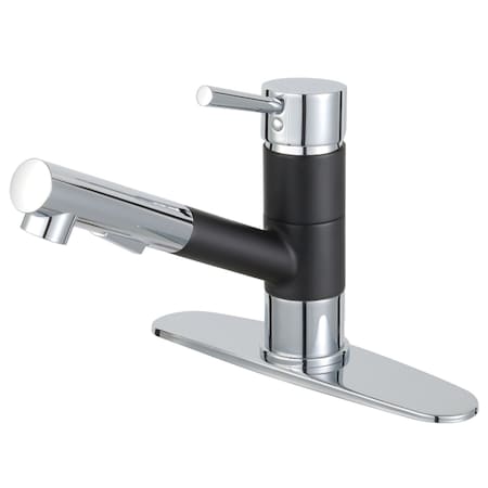 LS8407DL Concord Single-Handle Pull-Out Kitchen Faucet, Black/ Chrome